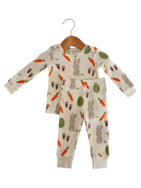 Organic Waffle 2-Piece Set, Cottontail