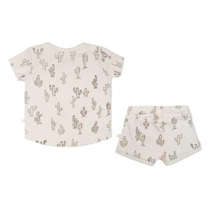 Organic Tee and  Shorties Set - Cactus