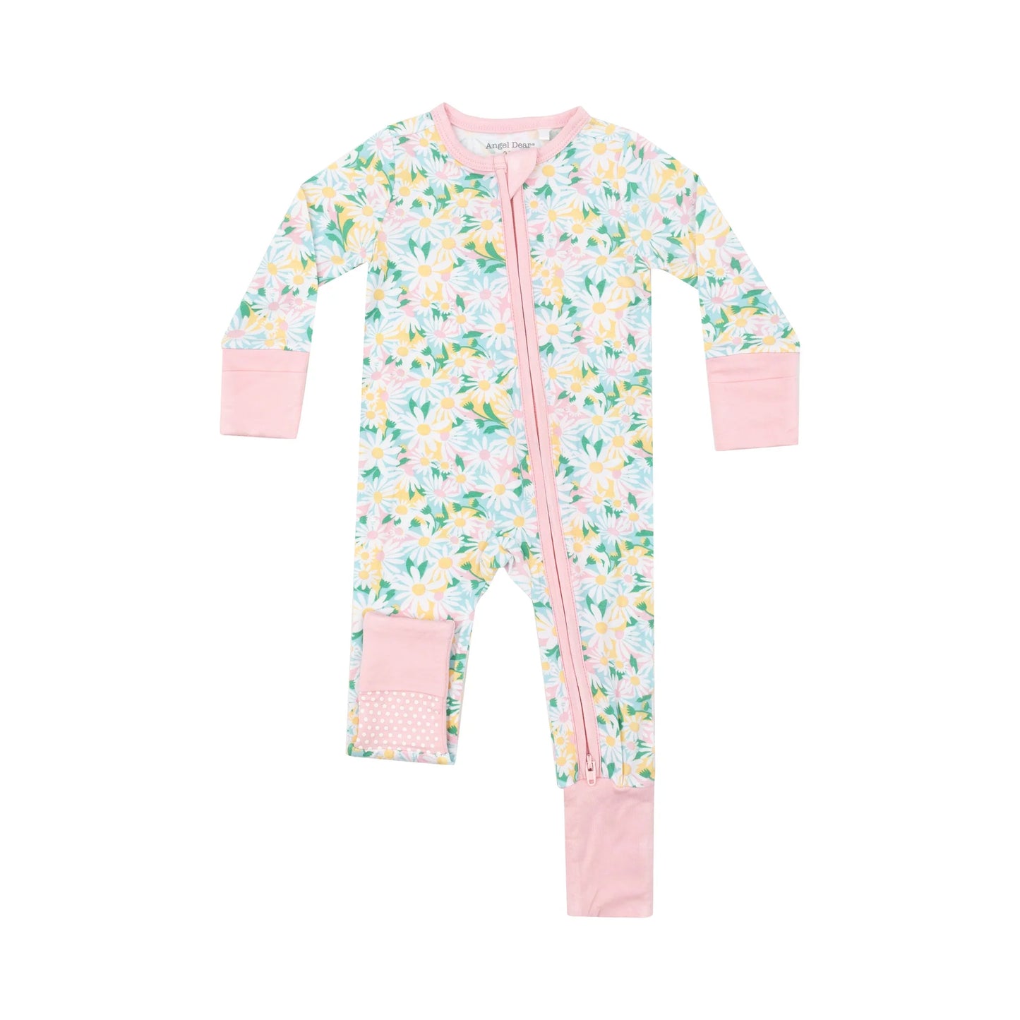 2 Way Zipper Romper, Color Fill Daisies