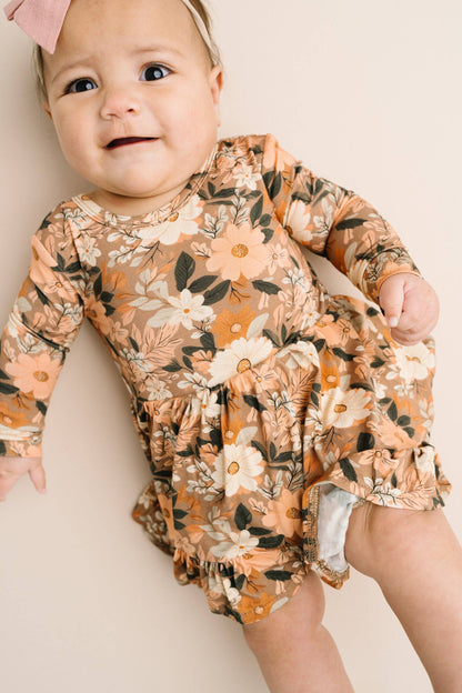 Autumn Bloom Bodysuit Bamboo Dress