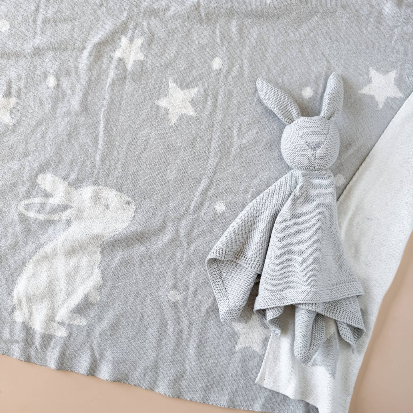 Bunny, Stars & Moon Organic Cotton Baby Blanket