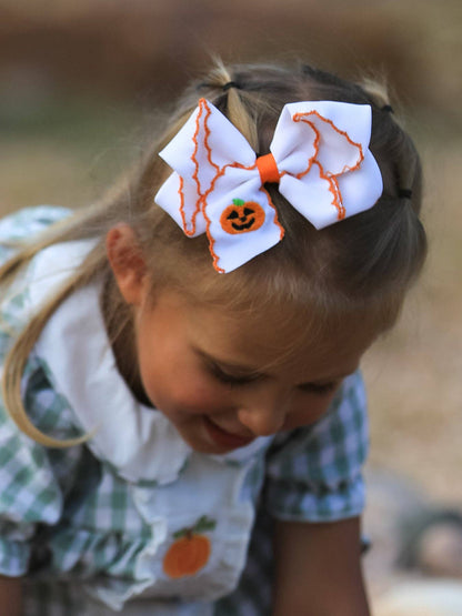 Halloween Pumpkin Bow Hairpin