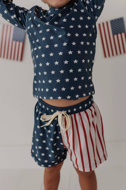 American Flag Swim Shorts