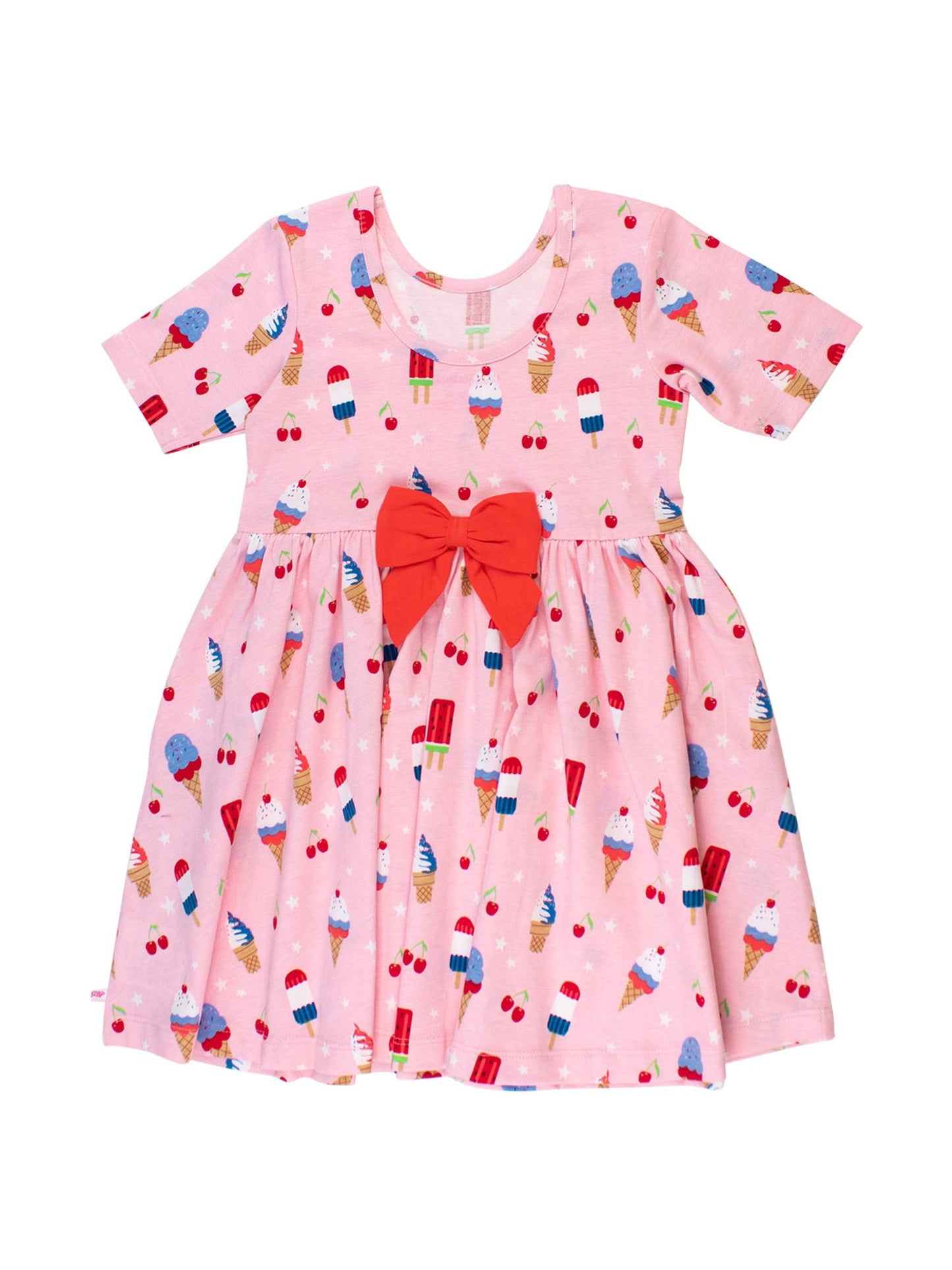 Girls Sweet Freedom Short Sleeve Knit Twirl Dress
