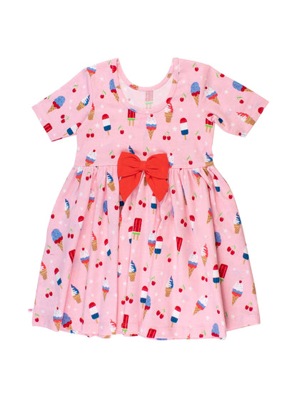 Girls Sweet Freedom Short Sleeve Knit Twirl Dress