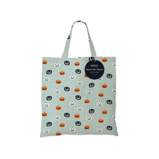 Scattered pumpkins canvas trick or treat bag