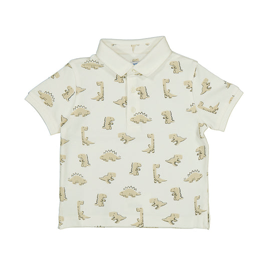 short sleeve polo with dinosaurs