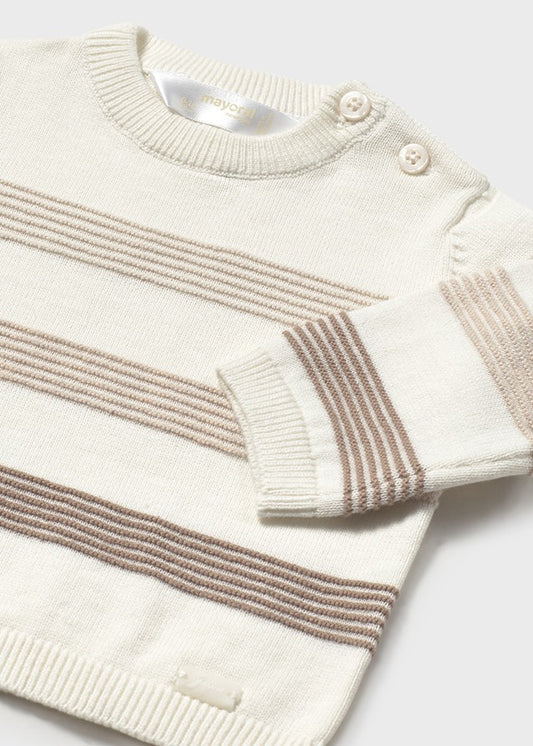 Striped Baby Sweater - Frappe