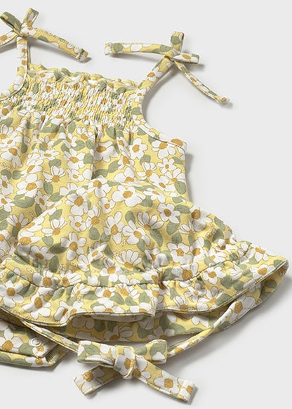 Newborn Floral Dungaree with Hat