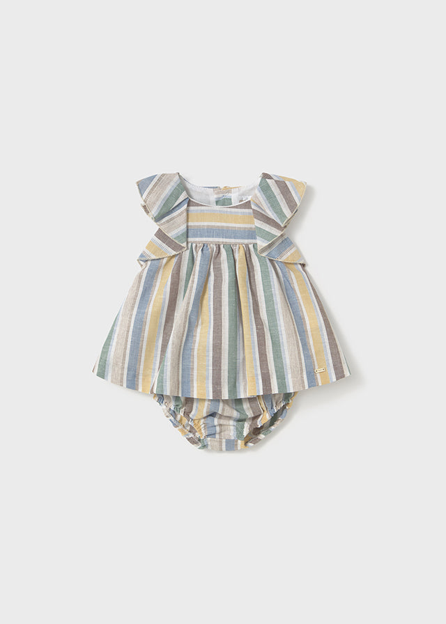 Striped Linen Dress with Bloomers