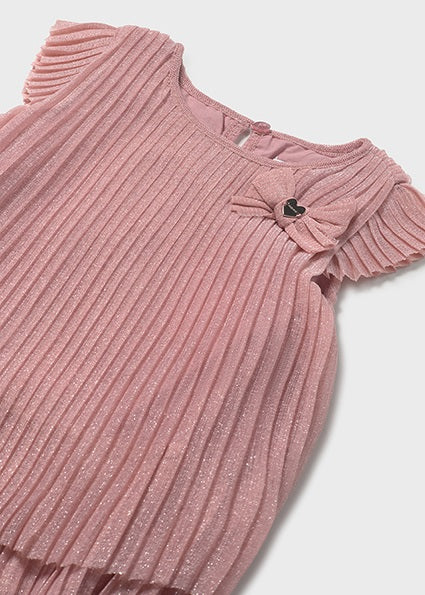 Pleated Glitter Tulle Dress