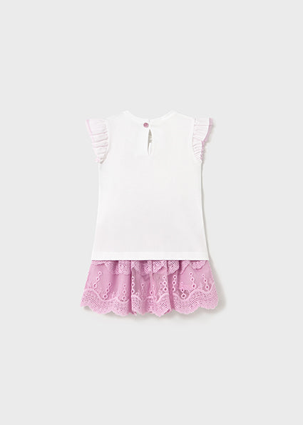Mauve Tulle Skirt and T-Shirt Set