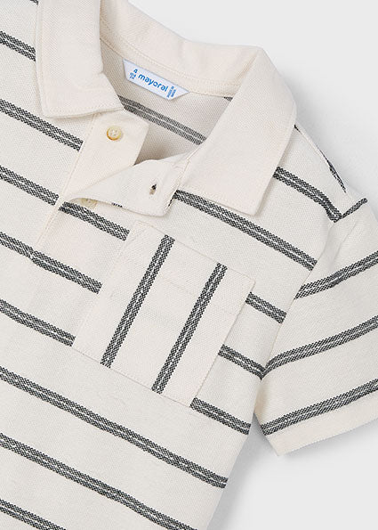 Striped Polo Shirt with Pocket