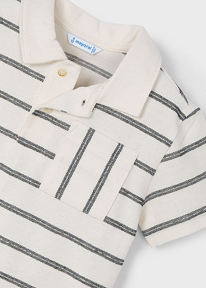 Striped Polo Shirt with Pocket