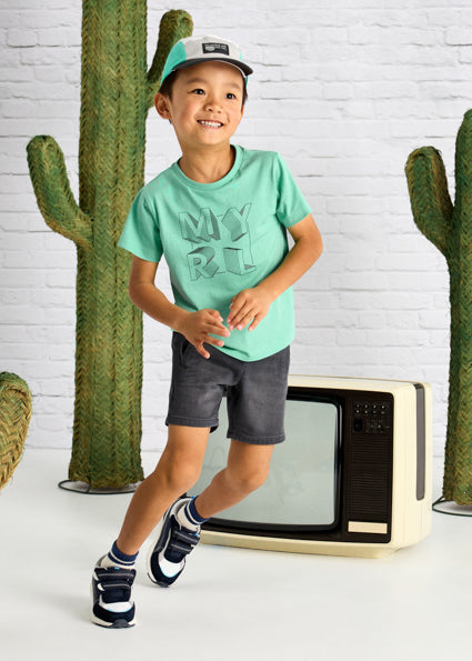 Boy Denim Shorts with Elastic Waistband