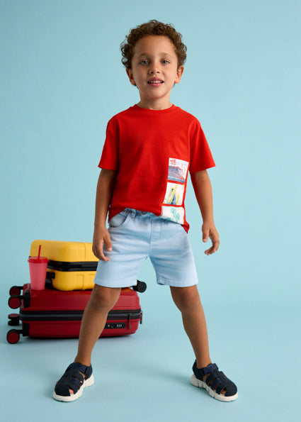 Drawstring Twill Shorts