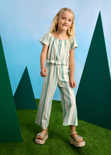 Striped T-Shirt and Wide Leg Pants Set