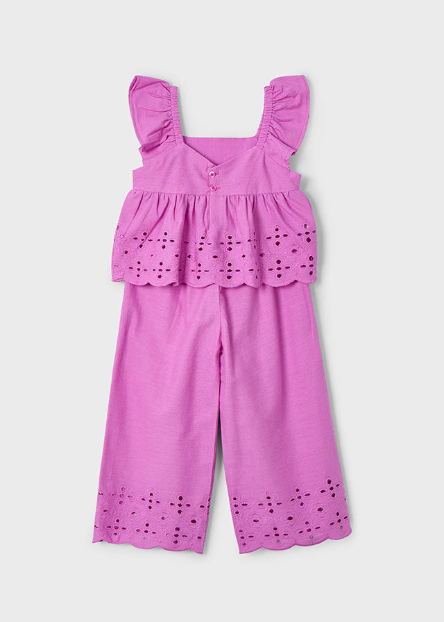 Girl's Eyelet Top and Pants Set