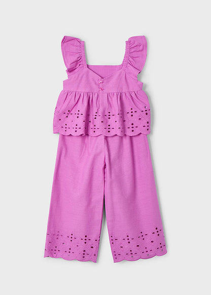 Girl's Eyelet Top and Pants Set