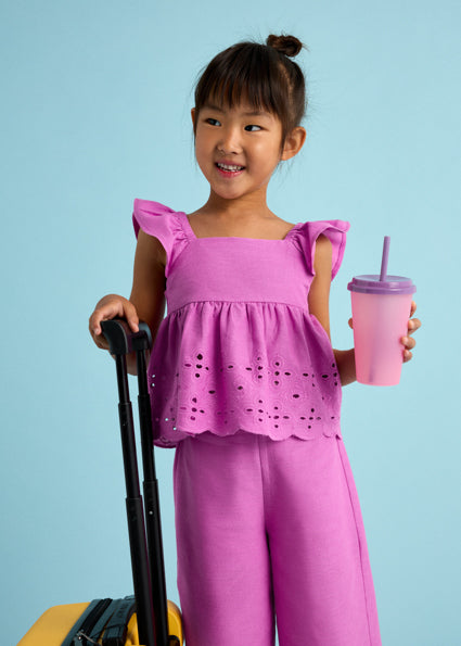 Girl's Eyelet Top and Pants Set