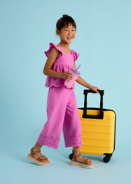 Girl's Eyelet Top and Pants Set