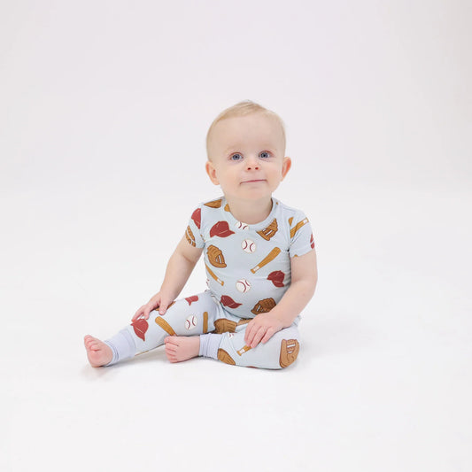 Baseball Short Sleeve Loungewear Set