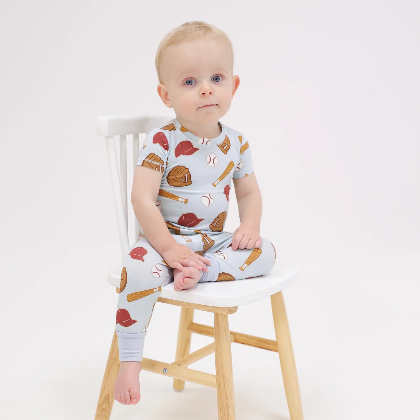 Baseball Short Sleeve Loungewear Set