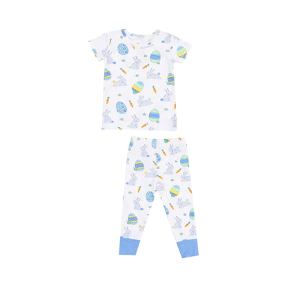 Easter Bunnies Blue - Short Sleeve Loungewear Set