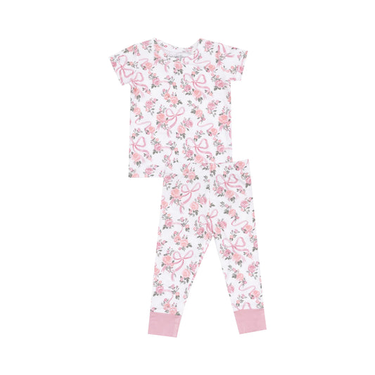 Ribbons and Flowers Short Sleeve Loungewear Set