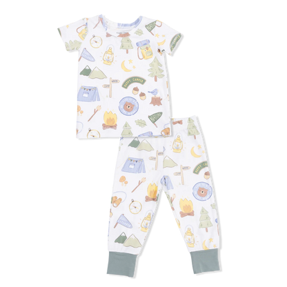 Camping Blue Short Sleeve Loungewear Set