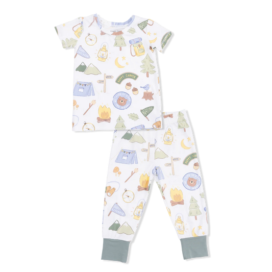 Camping Blue Short Sleeve Loungewear Set