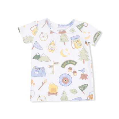 Camping Blue Short Sleeve Loungewear Set
