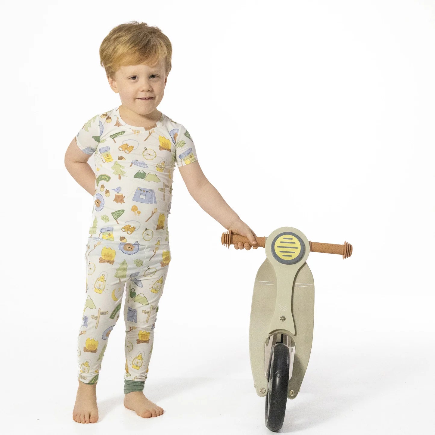 Camping Blue Short Sleeve Loungewear Set