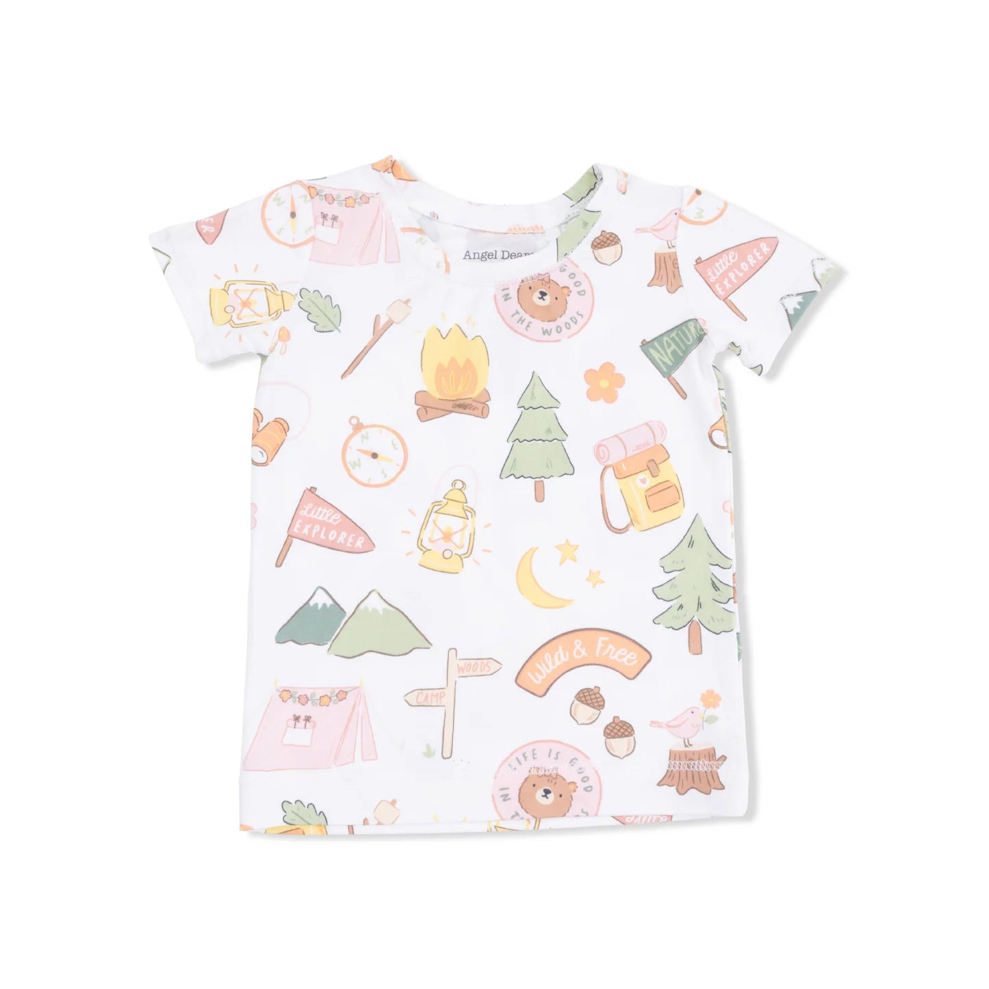 Camping Pink Short Sleeve Loungewear Set