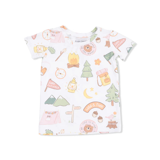 Camping Pink Short Sleeve Loungewear Set