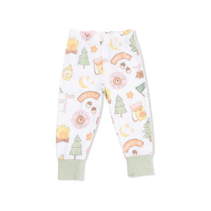 Camping Pink Short Sleeve Loungewear Set
