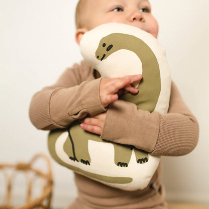 Long Neck Dinosaur Canvas Pillow