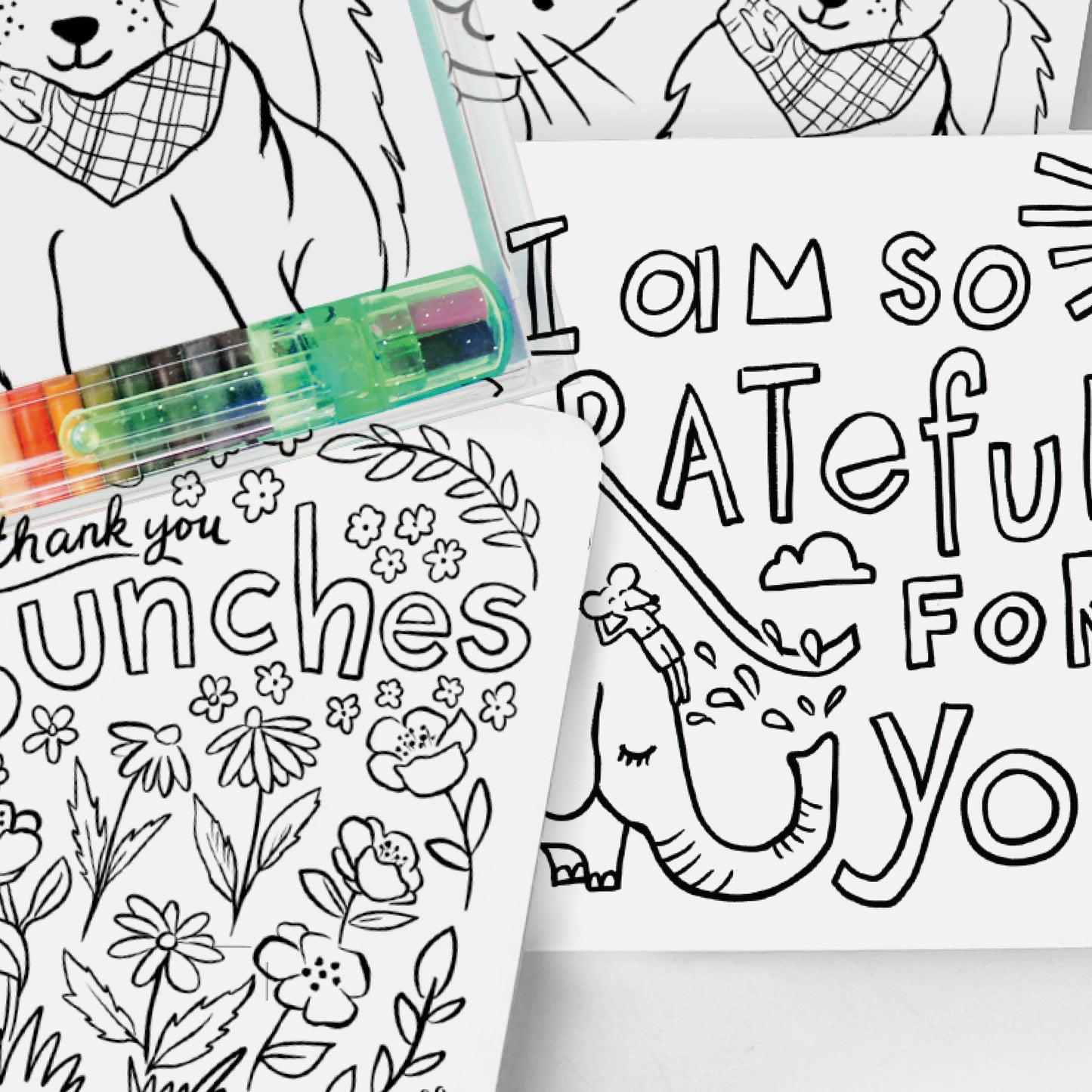 Thank You Card - Color-In Postcard Kit