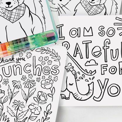 Thank You Card - Color-In Postcard Kit