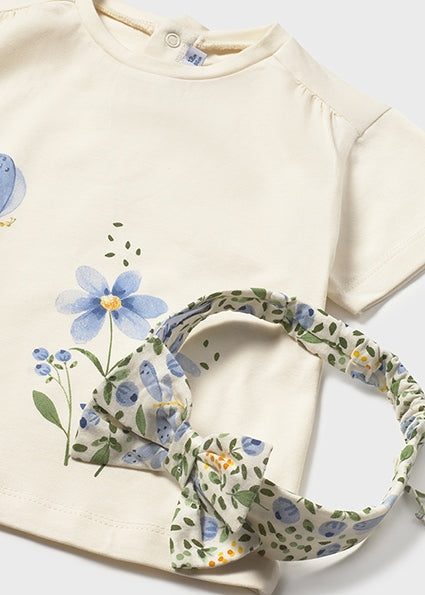 Blue Blossom Tee & Headband Set