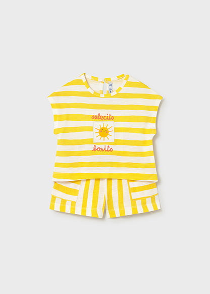 “Solecito Bonito” Striped Top & Shorts Set