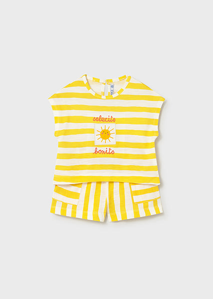 “Solecito Bonito” Striped Top & Shorts Set
