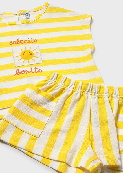 “Solecito Bonito” Striped Top & Shorts Set