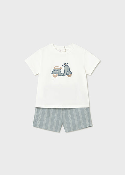 Scooter Tee & Stripe Short Set