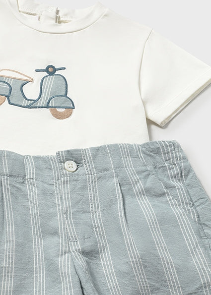Scooter Tee & Stripe Short Set