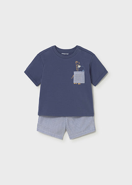 Capri Blue Giraffe & Hippo Short Set