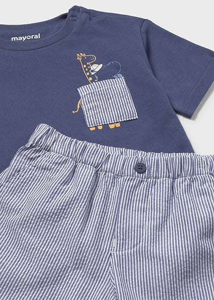 Capri Blue Giraffe & Hippo Short Set