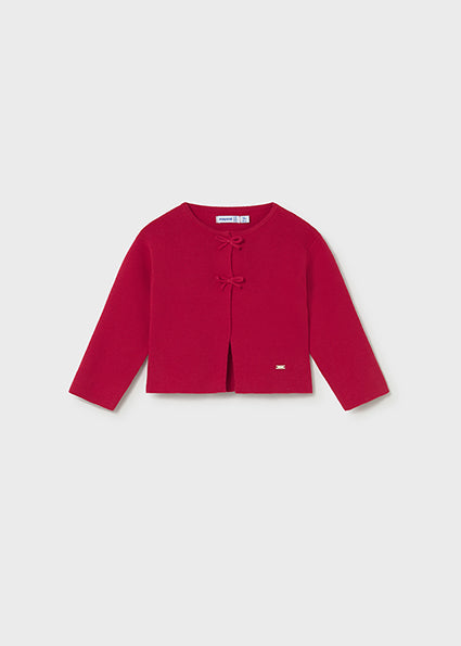 Red Bow Knit Cardigan