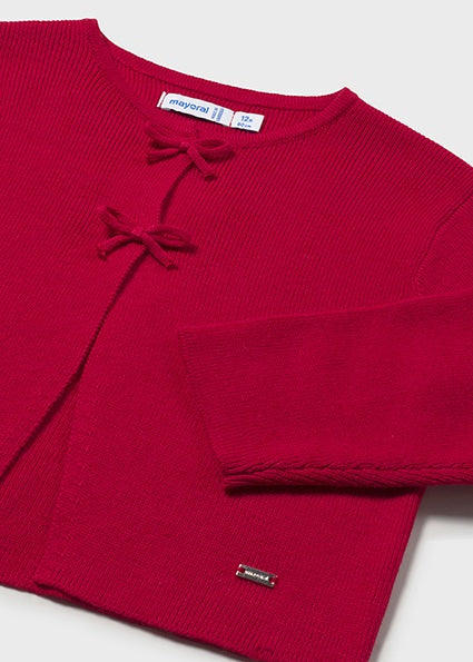 Red Bow Knit Cardigan