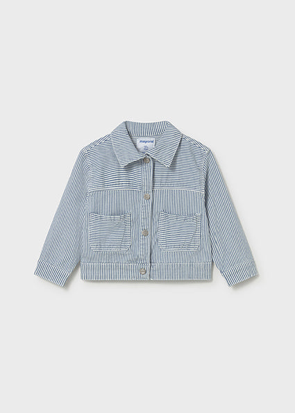 Girls Striped Denim Jacket